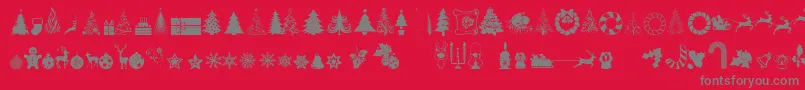 Weitere Informationen zur XmasTfbChristmas-Schriftart XmasTfbChristmas-Schriftart – Graue Schriften auf rotem Hintergrund