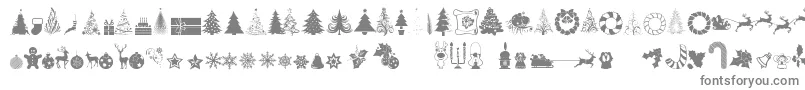 XmasTfbChristmas Font – Gray Fonts on White Background