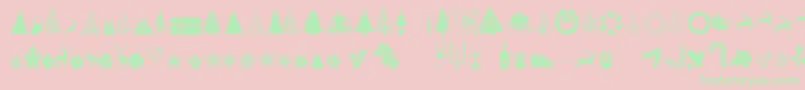 Fonte XmasTfbChristmas – fontes verdes em um fundo rosa