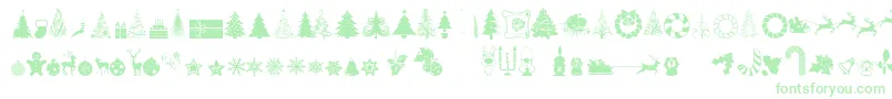 XmasTfbChristmas-Schriftart – Grüne Schriften auf weißem Hintergrund