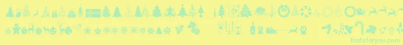 Czcionka XmasTfbChristmas – zielone czcionki na żółtym tle