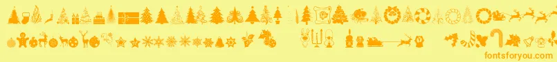 Подробнее о шрифте XmasTfbChristmas Шрифт XmasTfbChristmas – оранжевые шрифты на жёлтом фоне