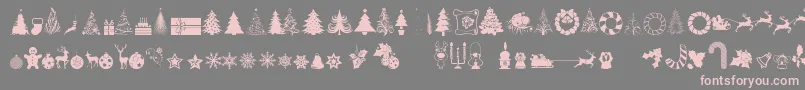 Шрифт XmasTfbChristmas – розовые шрифты на сером фоне