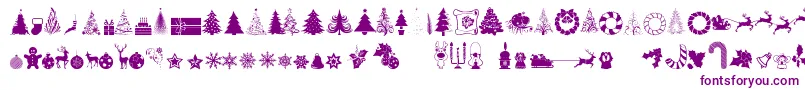 XmasTfbChristmas-fontti – violetit fontit valkoisella taustalla