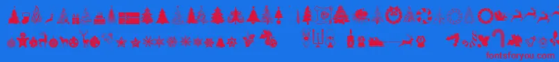 Шрифт XmasTfbChristmas – красные шрифты на синем фоне