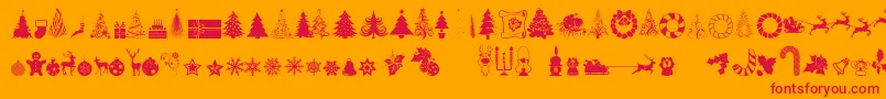 XmasTfbChristmas Font – Red Fonts on Orange Background