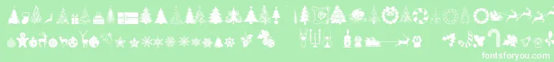 XmasTfbChristmas Font – White Fonts on Green Background