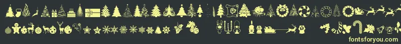 XmasTfbChristmas Font – Yellow Fonts on Black Background
