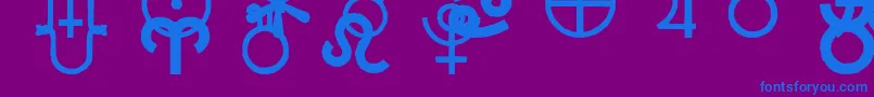 Carrastrodings Font – Blue Fonts on Purple Background