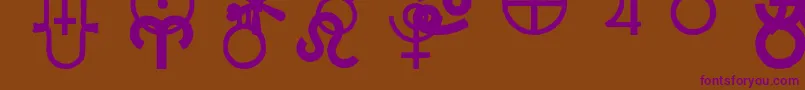 Carrastrodings-fontti – violetit fontit ruskealla taustalla