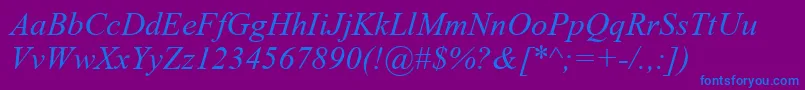 GrecoRecutSsiItalic Font – Blue Fonts on Purple Background