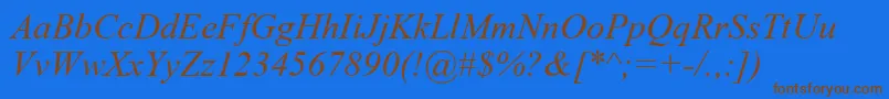 GrecoRecutSsiItalic Font – Brown Fonts on Blue Background