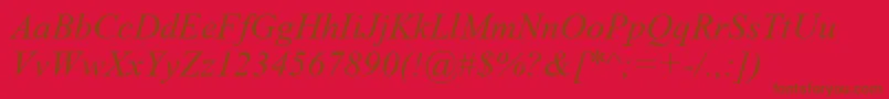 GrecoRecutSsiItalic Font – Brown Fonts on Red Background