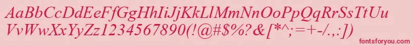 GrecoRecutSsiItalic Font – Red Fonts on Pink Background