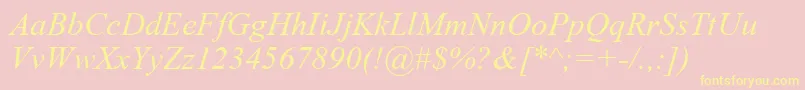 GrecoRecutSsiItalic Font – Yellow Fonts on Pink Background