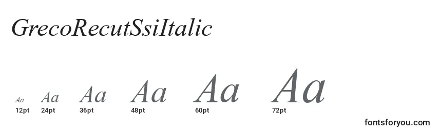 Размеры шрифта GrecoRecutSsiItalic