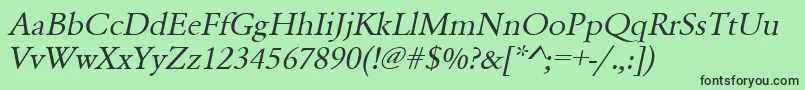 UrwgaramondtwidOblique Font – Black Fonts on Green Background