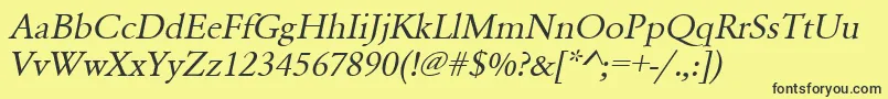 UrwgaramondtwidOblique Font – Black Fonts on Yellow Background