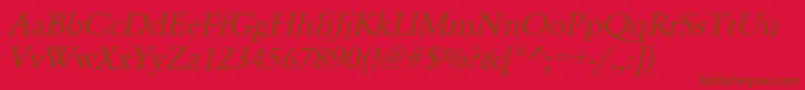 UrwgaramondtwidOblique-fontti – ruskeat fontit punaisella taustalla