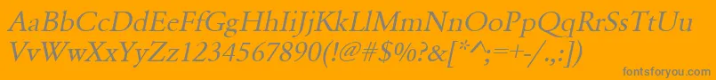 UrwgaramondtwidOblique Font – Gray Fonts on Orange Background