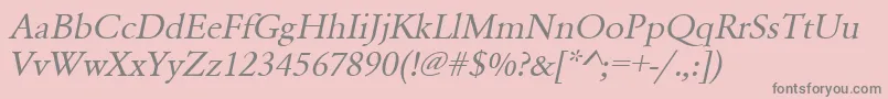 UrwgaramondtwidOblique Font – Gray Fonts on Pink Background