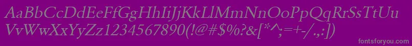 UrwgaramondtwidOblique Font – Gray Fonts on Purple Background