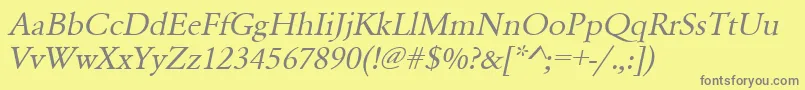 UrwgaramondtwidOblique Font – Gray Fonts on Yellow Background