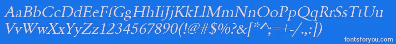 UrwgaramondtwidOblique Font – Pink Fonts on Blue Background