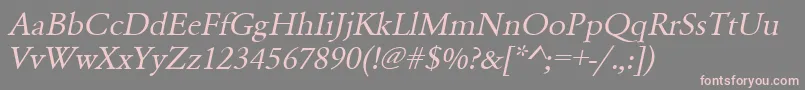 UrwgaramondtwidOblique Font – Pink Fonts on Gray Background