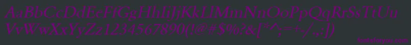 UrwgaramondtwidOblique-Schriftart – Violette Schriften auf schwarzem Hintergrund