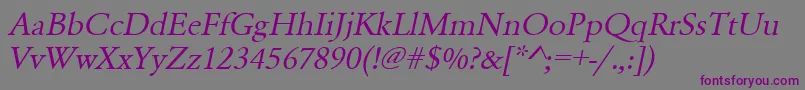 UrwgaramondtwidOblique Font – Purple Fonts on Gray Background
