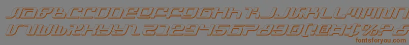 フォントInfinitysi – 茶色の文字が灰色の背景にあります。