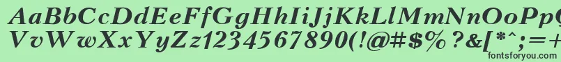 フォントKudrashovBoldItalic – 緑の背景に黒い文字