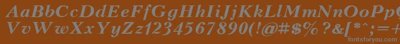 KudrashovBoldItalic-Schriftart – Graue Schriften auf braunem Hintergrund