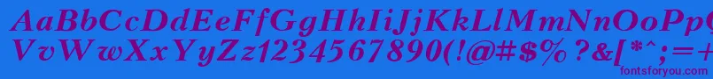 KudrashovBoldItalic Font – Purple Fonts on Blue Background