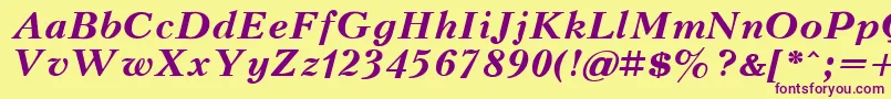KudrashovBoldItalic Font – Purple Fonts on Yellow Background
