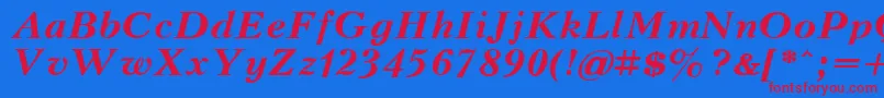 KudrashovBoldItalic Font – Red Fonts on Blue Background