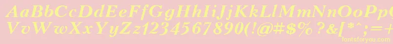 KudrashovBoldItalic Font – Yellow Fonts on Pink Background