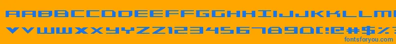 Triremecond Font – Blue Fonts on Orange Background