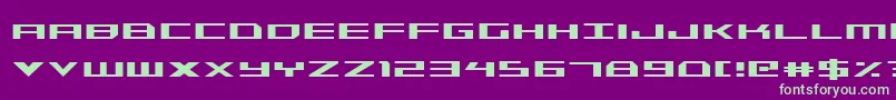 Triremecond Font – Green Fonts on Purple Background