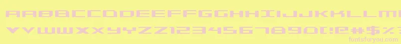 フォントTriremecond – ピンクのフォント、黄色の背景