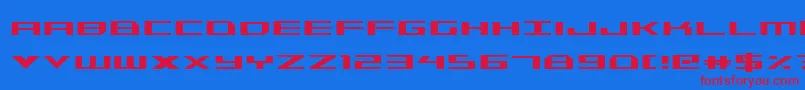 Triremecond Font – Red Fonts on Blue Background