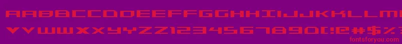 Triremecond-Schriftart – Rote Schriften auf violettem Hintergrund