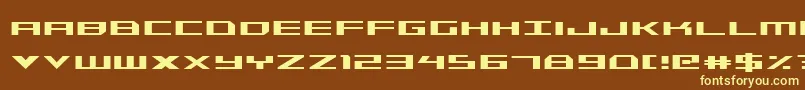 Triremecond-fontti – keltaiset fontit ruskealla taustalla