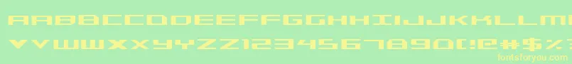 Triremecond-Schriftart – Gelbe Schriften auf grünem Hintergrund