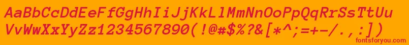 Anonymouspro Bolditalic Font – Red Fonts on Orange Background