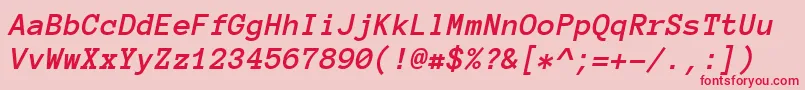 Anonymouspro Bolditalic Font – Red Fonts on Pink Background