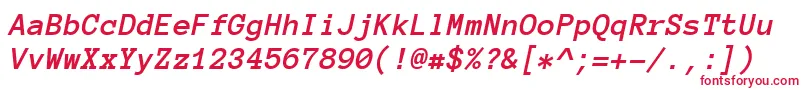 Anonymouspro Bolditalic Font – Red Fonts on White Background
