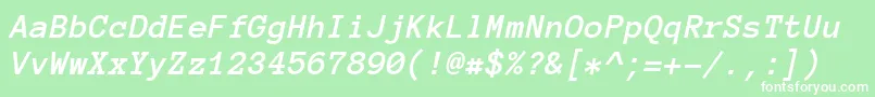 Anonymouspro Bolditalic Font – White Fonts on Green Background