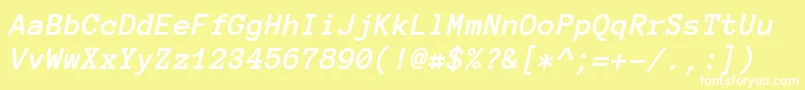 フォントAnonymouspro Bolditalic – 黄色い背景に白い文字